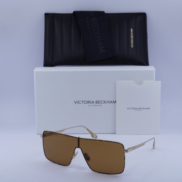 Victoria Beckham VB238S 723 Shield Sunglasses – Gold/Caramel - Picture 5 of 10